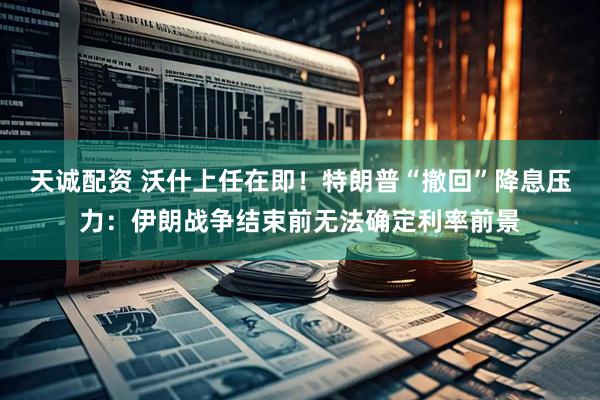天诚配资 沃什上任在即！特朗普“撤回”降息压力：伊朗战争结束前无法确定利率前景